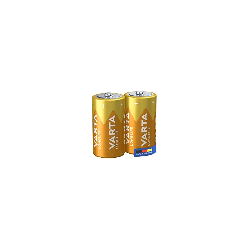 VARTA Longlife Batterie C Baby LR14 (pacco da 2) Batteria alcaline - Made in Germany - Ideali per te