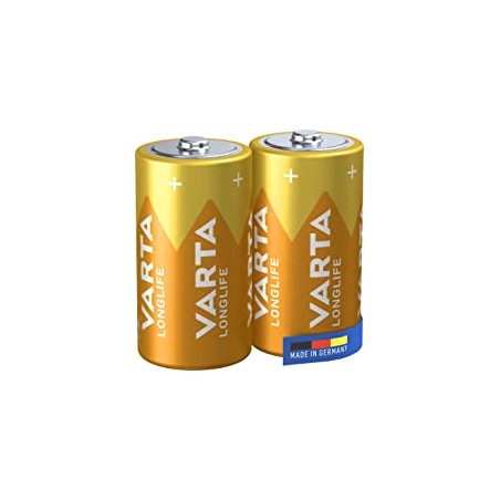 VARTA Longlife Batterie C Baby LR14 (pacco da 2) Batteria alcaline - Made in Germany - Ideali per te