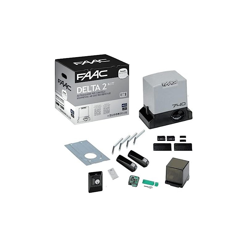 Faac Delta 2 Kit Automazione Per Cancelli Scorrevoli ad uso Residenziale con peso Max 500KG con lamp