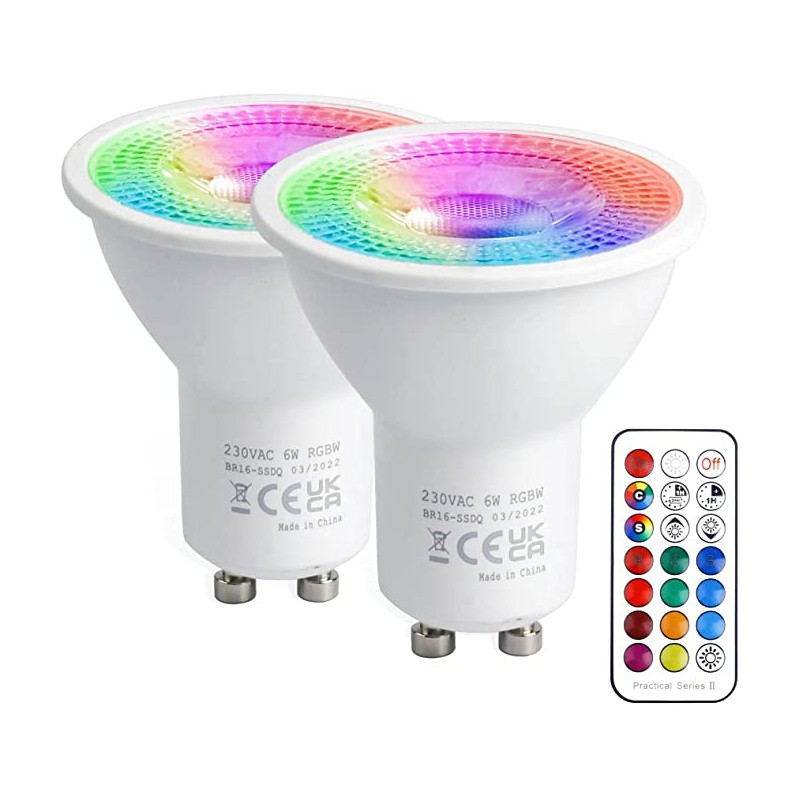 ELCART LAMPADA LED DIMMERABILE RGB GU10 5W CON TELECOMANDO