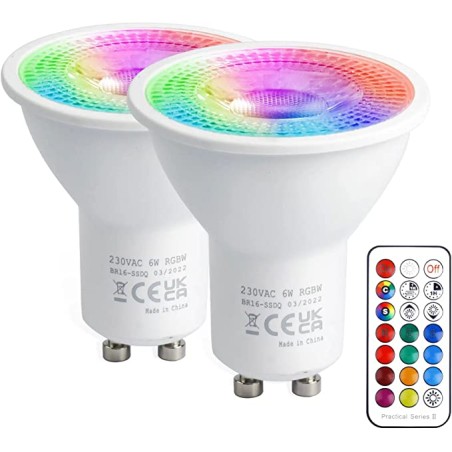 ELCART LAMPADA LED DIMMERABILE RGB GU10 5W CON TELECOMANDO