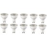 CONFEZIONE 10PZ LAMPADINE LED ATTACCO GU10 3000K Ideale per impieghi nei bar, discoteche, giardini,